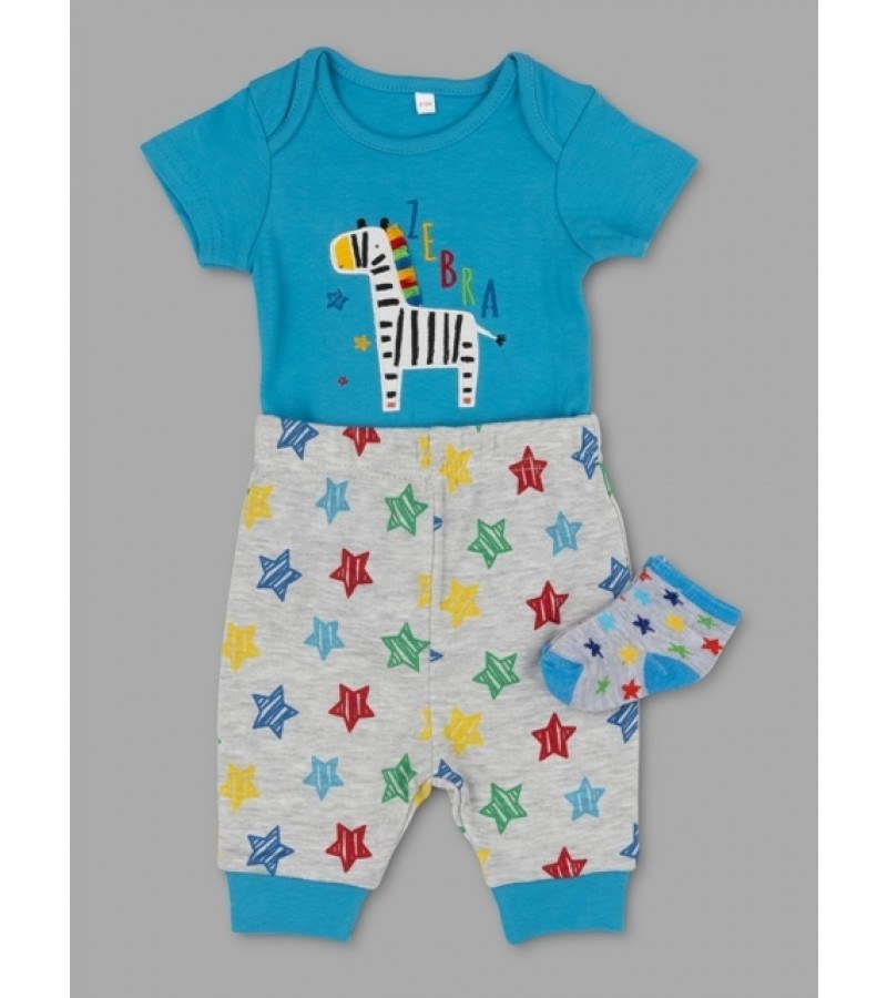 REDUCED PRICE Lily & Jack ‘Zebra’ Baby Boys 3 Pieces Set  PACK OF 6