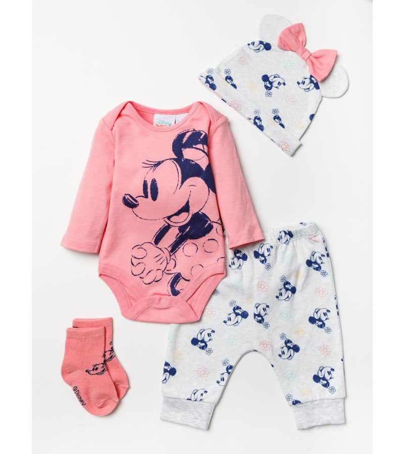 Disney Baby Minnie Mouse Baby Girls 4 pc Bodysuit and Jog Set PACK OF 12