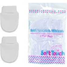 Soft Touch Anti Scratch Mittens 2 pr per pack MIXED COLOURS PACK OF 12