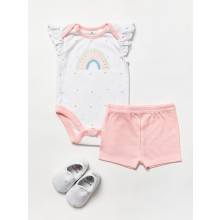 Lily & Jack Baby Girls 3pc Rainbow Short Set PACK OF 12