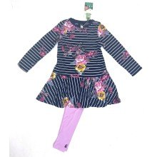 Ex Joules Girls 2pc Stripe Floral dress and Legging Set PACK OF 10
