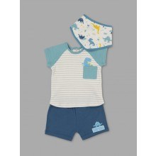 REDUCED PRICE Lily & Jack Green Label  'Dinosaur' Baby Baby Boys 3 Pieces Set PACK of 4