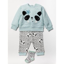 REDUCED PRICE Lily & Jack Baby Girls Panda Jogset with Socks PACK OF 6