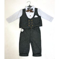 Little Gent Baby Boys 3pc Waistcoat and Bowtie Set PACK OF 4