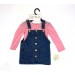 Sweet Butterfly Animal Print Denim Pinafore and Top Set PACK OF 12