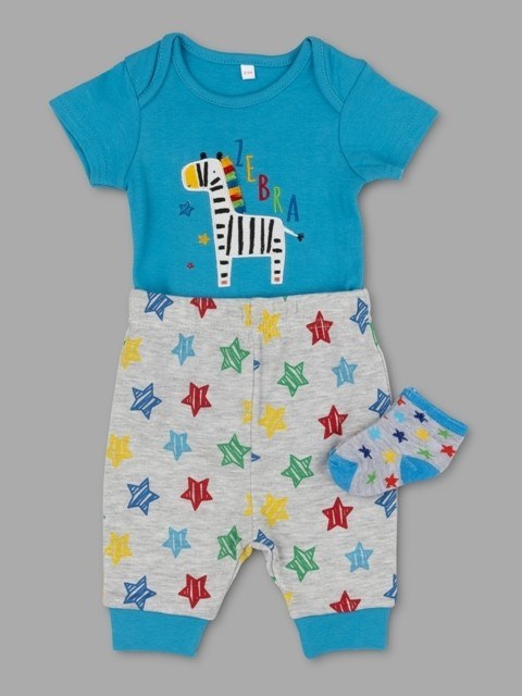 REDUCED PRICE Lily & Jack ‘Zebra’ Baby Boys 3 Pieces Set  PACK OF 6